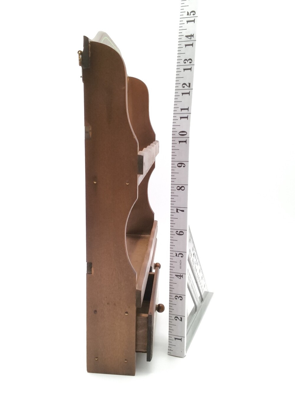 Vintage Imperial International Wood Wall Collectible Shelf/Spice Rack, 2 Drawers - Picture 3 of 12